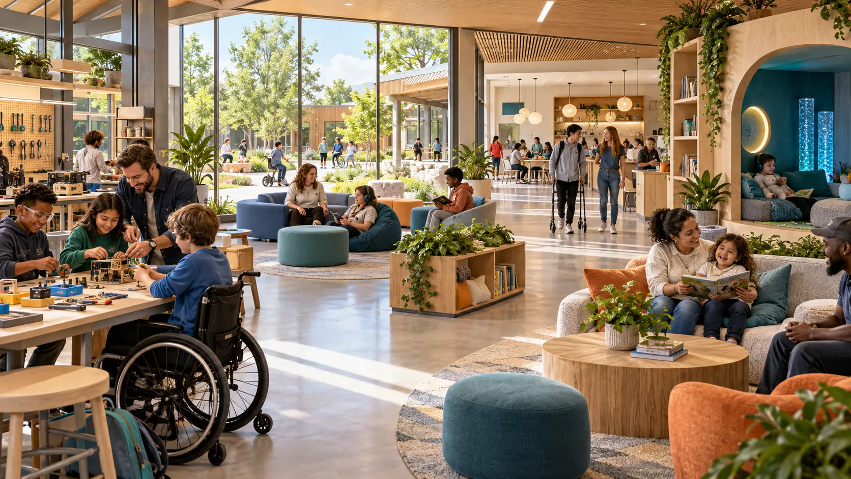Aspirational concept of a future accessible Keystone Spark Academy school for children and families